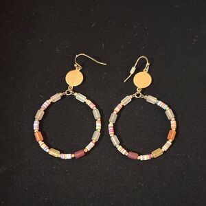 Multicolor Boho Beaded Hoop Earrings